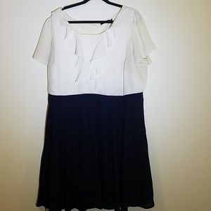 White and navy work dress modcloth